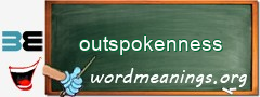 WordMeaning blackboard for outspokenness